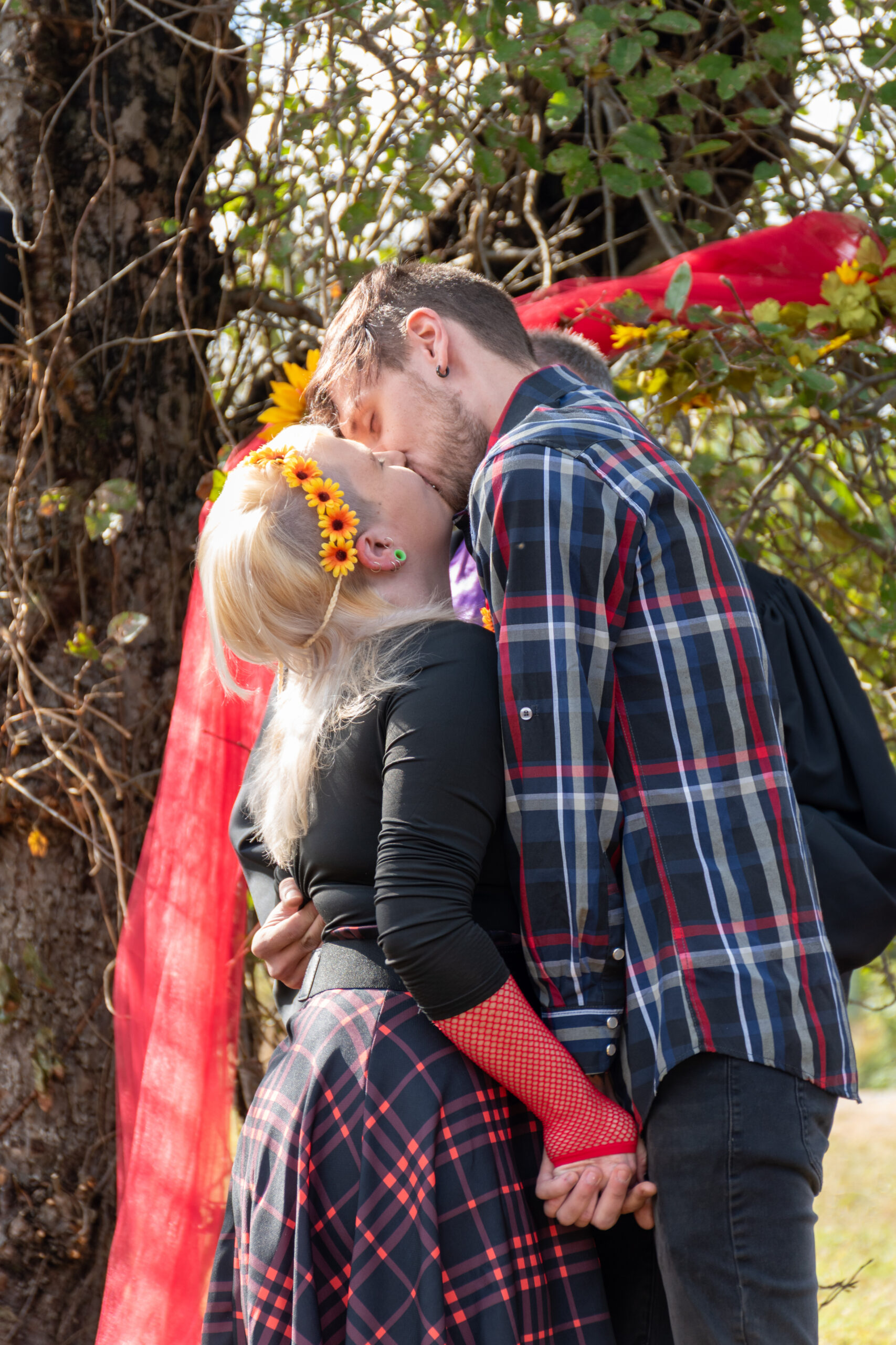 Just Married Couple Kissing