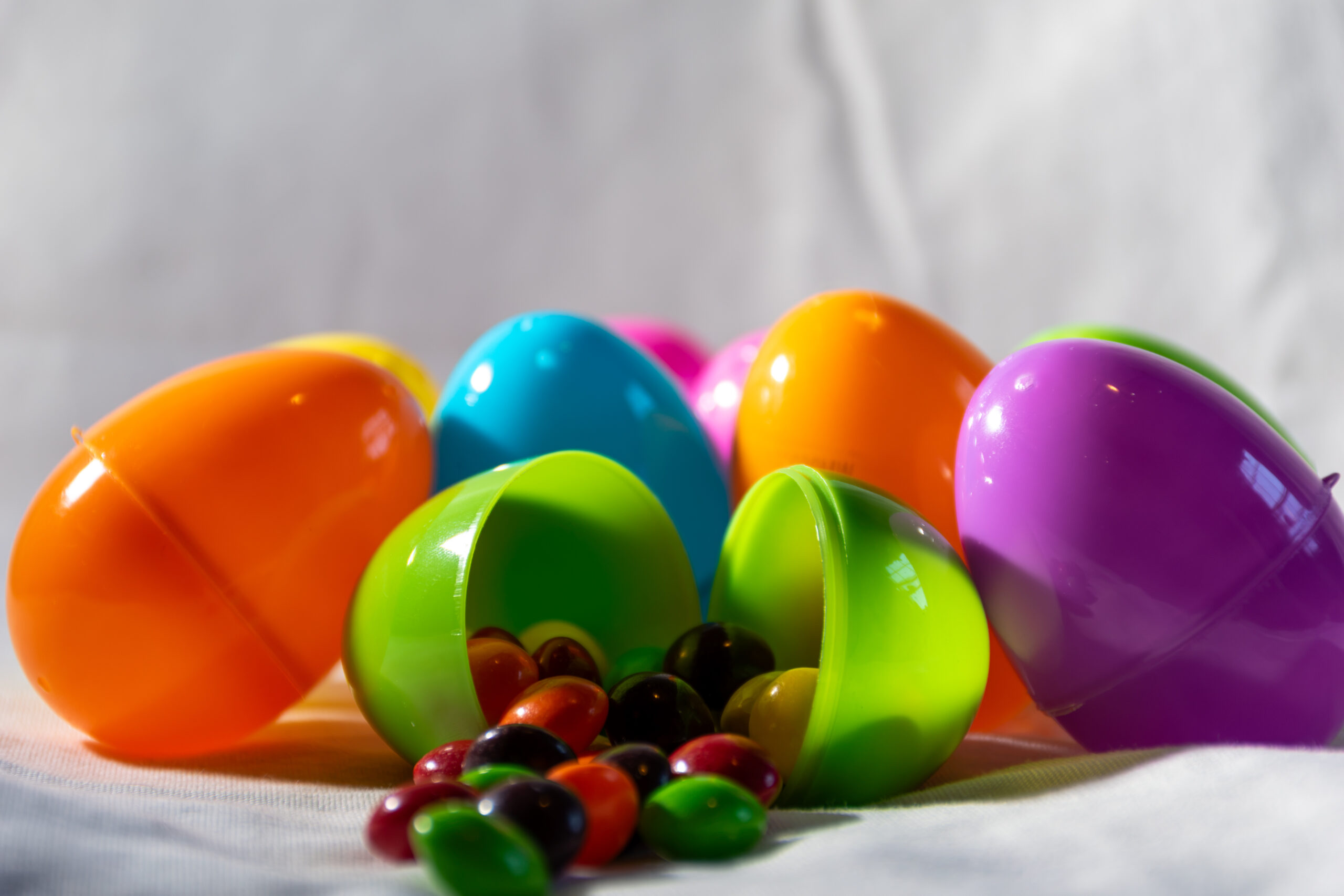 Plastic Easter Egg with Candy Pouring Out